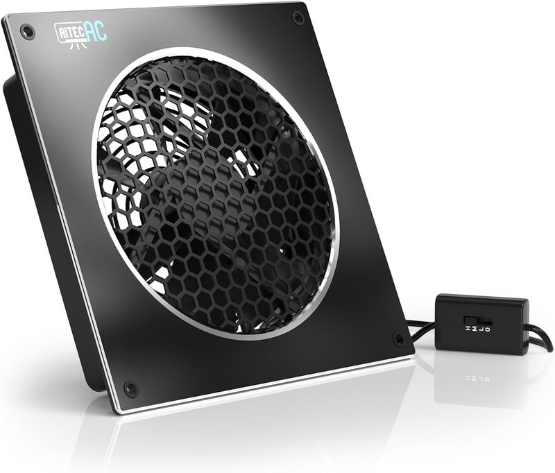 AITECAC 6 Inch Media Cabinet Exhaust Fan with Controller, Quiet Cooling Fan System, Suit for Media Console, Entertainment Center, Router Cabinet - Image 1